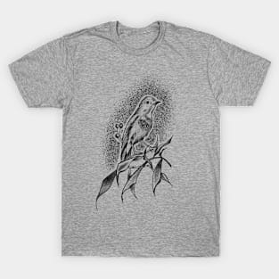 Bird and Nature (black version) T-Shirt